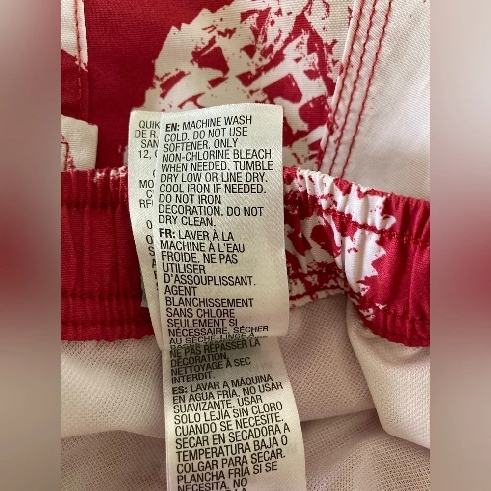 QUICKSILVER Waterman red pineapple swim trunks board shorts Medium lined - Picture 9 of 9